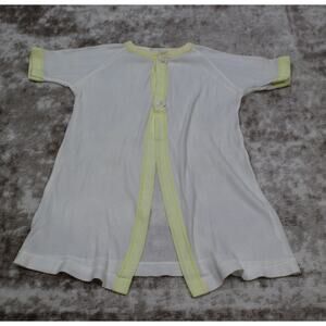 Vintage Curity Baby Knits Thin Robe White with Yellow Trim